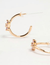 Gold Pink Cubic Zirconia Earrings 3-Pack - link has visual effect only