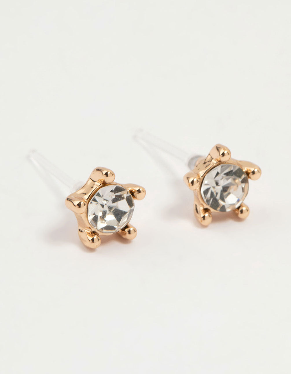 Gold Pearl & Diamante Stud Earrings 4-Pack