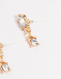 Gold Pearl & Diamante Stud Earrings 4-Pack - link has visual effect only