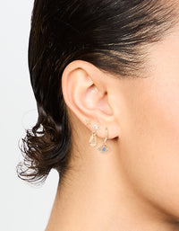 Gold Cubic Zirconia Celestial Earrings 3-Pack - link has visual effect only