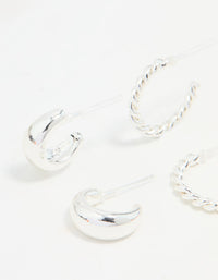 Silver Mixed Hoop Earrings 3-Pack - link has visual effect only