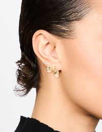 Gold Teardrop Diamante Earrings 3-Pack - link has visual effect only
