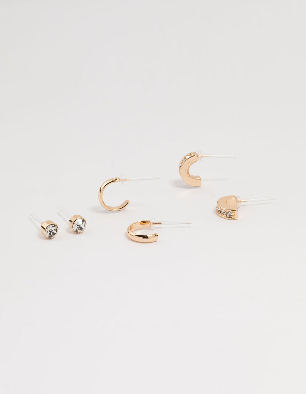 Gold Diamante Hoop Earrings 3-Pack