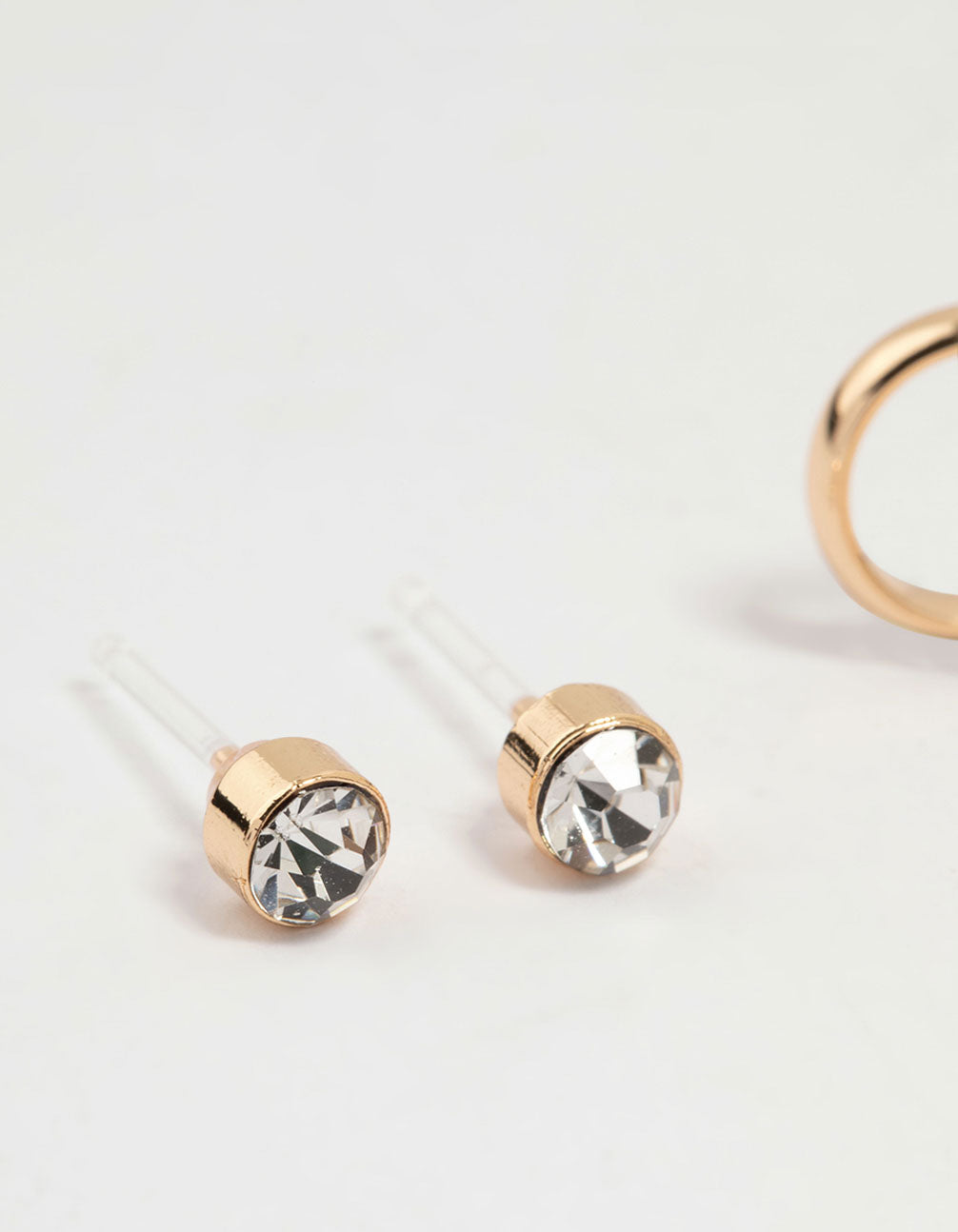 Gold Diamante Hoop Earrings 3-Pack