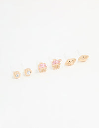 Gold Diamante Jellyfish & Shell Earrings 3-Pack - link has visual effect only