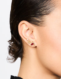 Gold Diamante Lobster & Shell Earrings 3-Pack - link has visual effect only