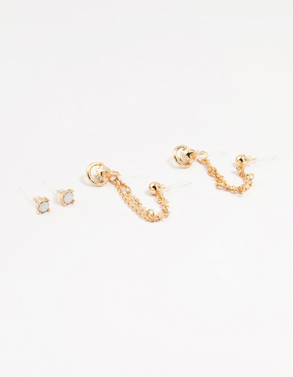 Gold Chain Celestial Earrings 3-Pack