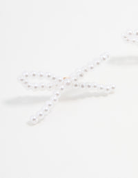 Gold Pearl Bow Stud Earrings - link has visual effect only