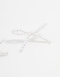 Gold Pearl Bow Stud Earrings - link has visual effect only