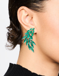 Rose Gold Green Stone Stud Earrings - link has visual effect only