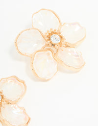 Rose Gold Diamante Flower Large Stud Earrings - link has visual effect only