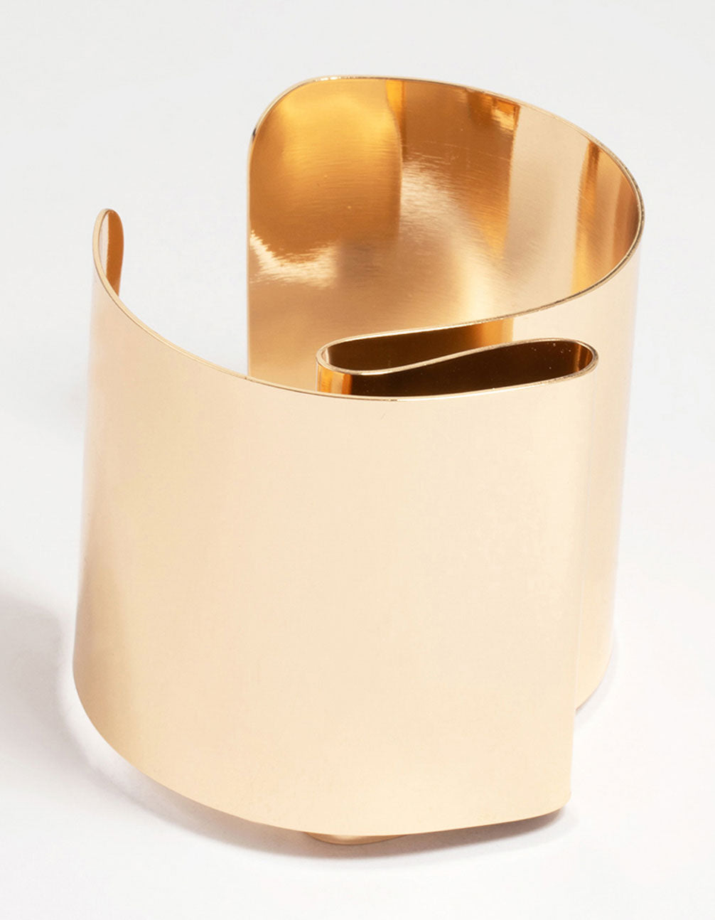 Gold Thick Bent Swirl Wrist Cuff