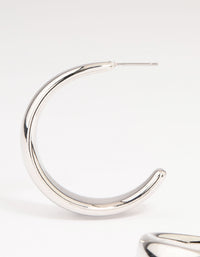 Silver Tapered Hoop Earrings - link has visual effect only