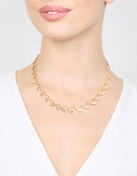 Gold Half-Filled Heart Chain Necklace - link has visual effect only