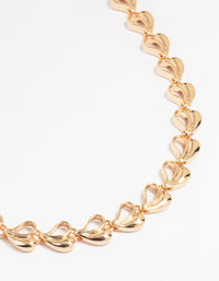 Gold Half-Filled Heart Chain Necklace - link has visual effect only