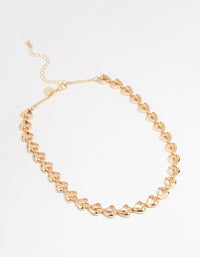 Gold Half-Filled Heart Chain Necklace - link has visual effect only