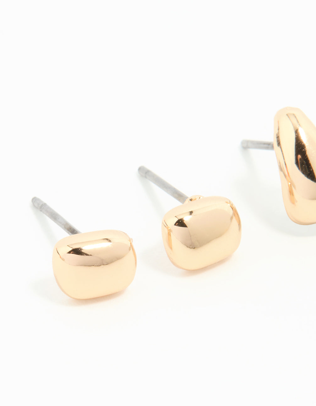 Gold Mini Stud & Hoop Earrings 3-Pack