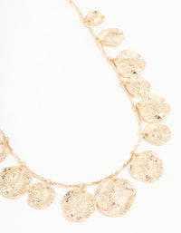 Gold Molten Circle Charm Necklace - link has visual effect only