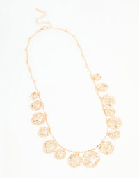Gold Molten Circle Charm Necklace - link has visual effect only