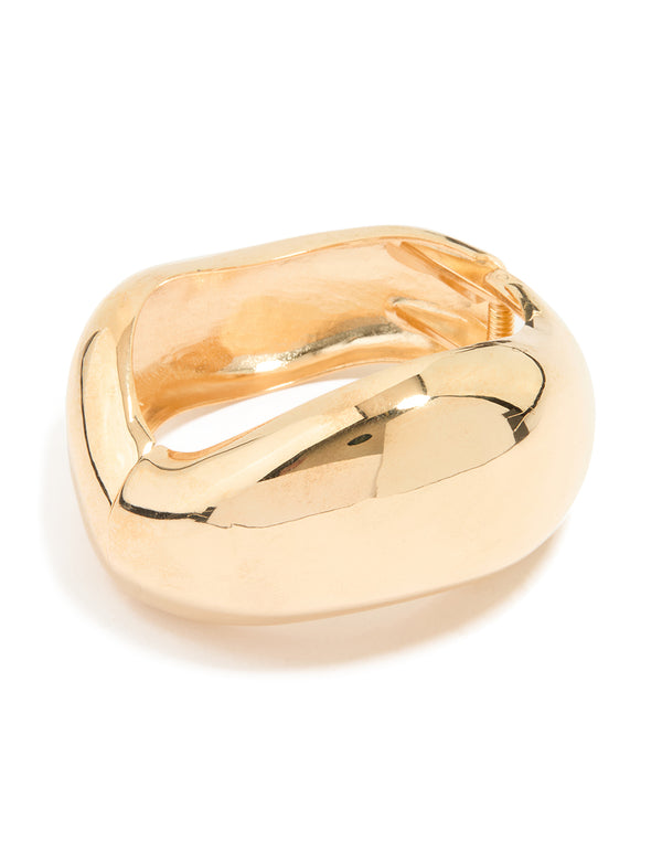 Gold Thick Wave Bangle