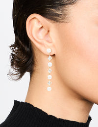 Gold Cubic Zirconia Pearl Alternating Drop Earrings - link has visual effect only