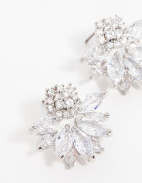 Silver Cubic Zirconia Lotus Flower Stud Earrings - link has visual effect only