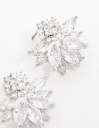 Silver Cubic Zirconia Lotus Flower Stud Earrings - link has visual effect only