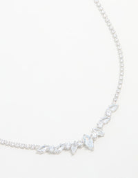 Silver Cubic Zirconia Marquise Pendant Necklace - link has visual effect only