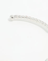 Silver Cubic Zirconia Bow Wrist Cuff - link has visual effect only