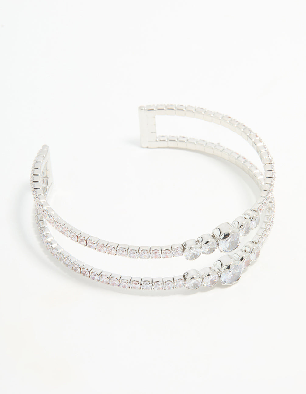 Silver Cubic Zirconia Wrist Cuff