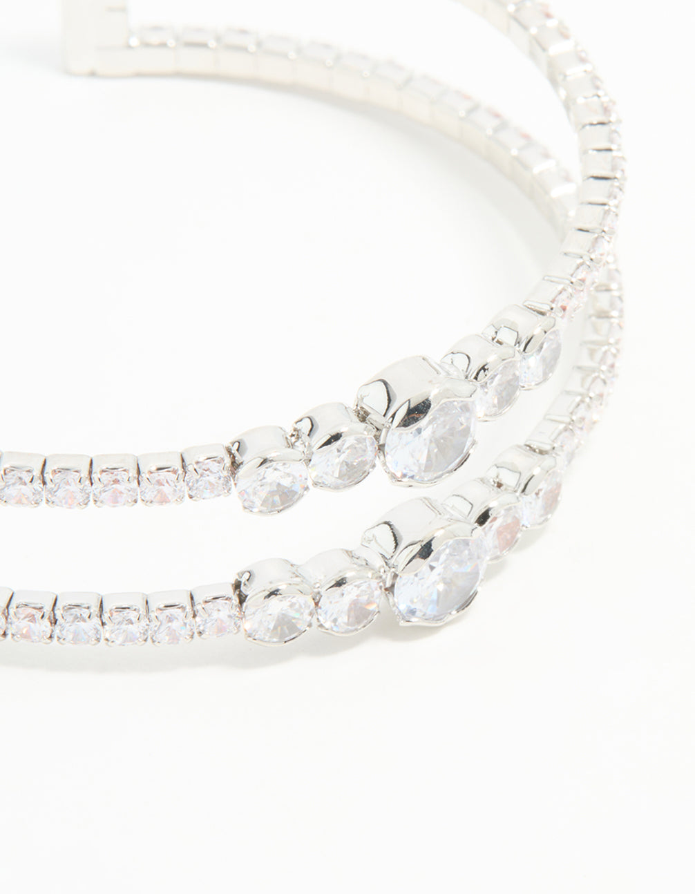 Silver Cubic Zirconia Wrist Cuff