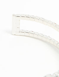 Silver Cubic Zirconia Wrist Cuff - link has visual effect only