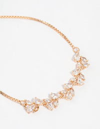 Gold Cubic Zirconia Floral Stretch Bracelet - link has visual effect only