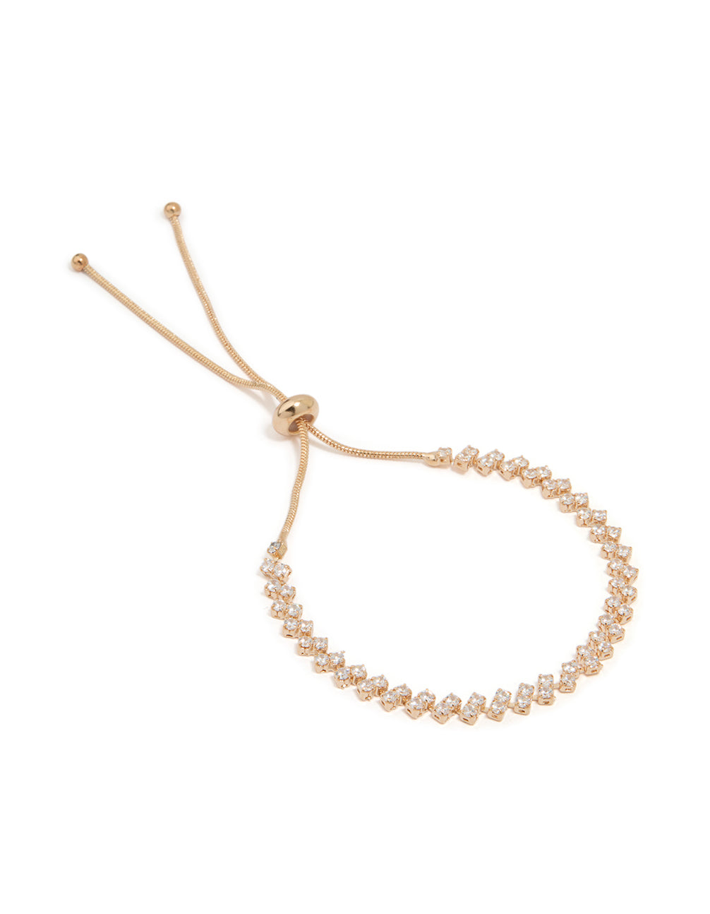 Gold Cubic Zirconia Baguette Toggle Bracelet
