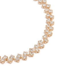 Gold Cubic Zirconia Baguette Toggle Bracelet - link has visual effect only