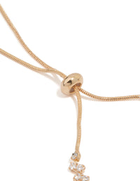 Gold Cubic Zirconia Baguette Toggle Bracelet - link has visual effect only