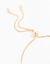 Gold Cubic Zirconia Mini Pink Flower Toggle Bracelet - link has visual effect only