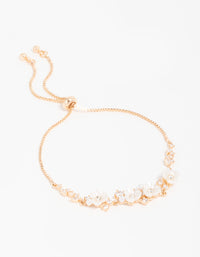 Gold Cubic Zirconia Acrylic FlowerToggle Bracelet - link has visual effect only