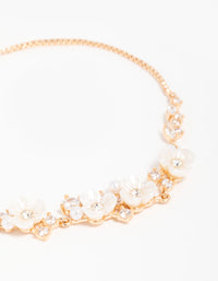 Gold Cubic Zirconia Acrylic FlowerToggle Bracelet - link has visual effect only