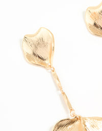Gold Floral Petal Drop Earrings - link has visual effect only