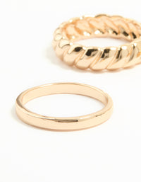 Gold Signet & Twist Rings 5-Pack - link has visual effect only