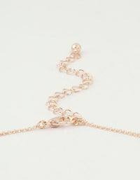 Rose Gold Plated Cubic Zirconia Bow Pendant Necklace - link has visual effect only
