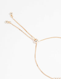 Rose Gold Plated Cubic Zirconia Bow Outline Toggle Bracelet - link has visual effect only