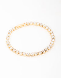 Gold Diamante Medium Tennis Bracelet - link has visual effect only