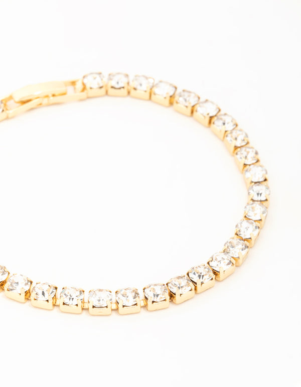 Gold Diamante Medium Tennis Bracelet