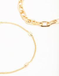 Gold Paperclip Bracelets 2-Pack - link has visual effect only