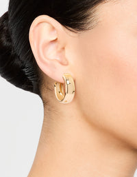 Gold Wide C Hoop Earrings - link has visual effect only