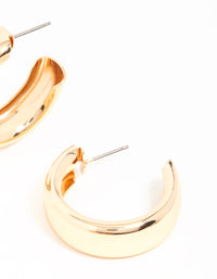 Gold Wide C Hoop Earrings - link has visual effect only