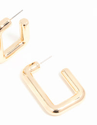 Gold Square Hoop Large Earrings - link has visual effect only