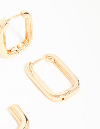 Gold Mixed Huggie Hoop Earrings 3-Pack - link has visual effect only